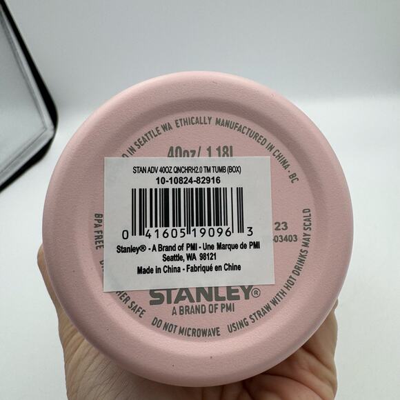 Stanley Quencher H2.0 Tumbler 40oz Cherry Blossom Pink Cup With Straw NIB - Picture 11 of 12